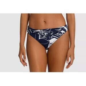 La Blanca Women's Blue Playa Shirred Hipster Bikini Bottom Swimwear Size 12 NEW